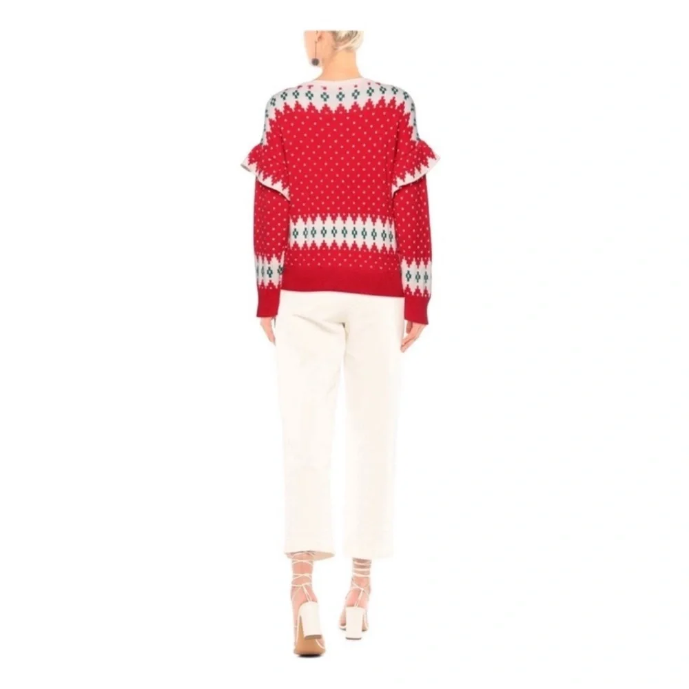 New! NWT VICOLO Italy Winter Snowflake Wool Blend Sweater Pullover - Picture 4 of 9